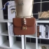 Valentino lock leather shoulder bag brown